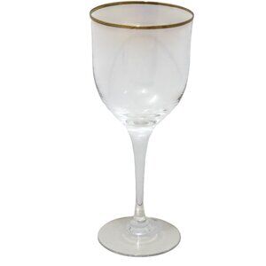 Noritake Troy Wine Glass 7" gold trim elegant vintage crystal replacement